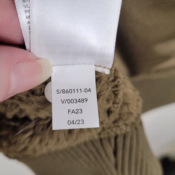 Athleta Tugga green full zip sherpa teddy jacket Size Small Active Warm Cozycore - Picture 8 of 8